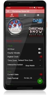 Christmas Snow HD Watch Face android App screenshot 12