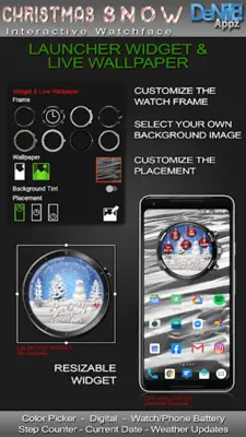 Christmas Snow HD Watch Face android App screenshot 13