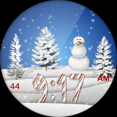 Christmas Snow HD Watch Face android App screenshot 1