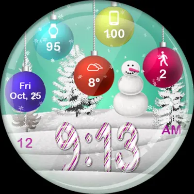 Christmas Snow HD Watch Face android App screenshot 2