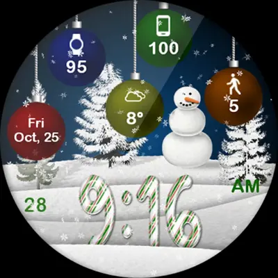 Christmas Snow HD Watch Face android App screenshot 4